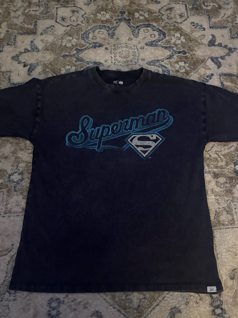 Kids Black Superman Graphic T-Shirt